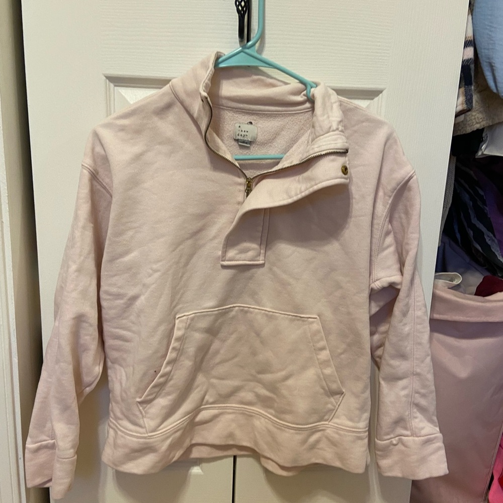Women’s Light Pink Quarter-Zip Pullover